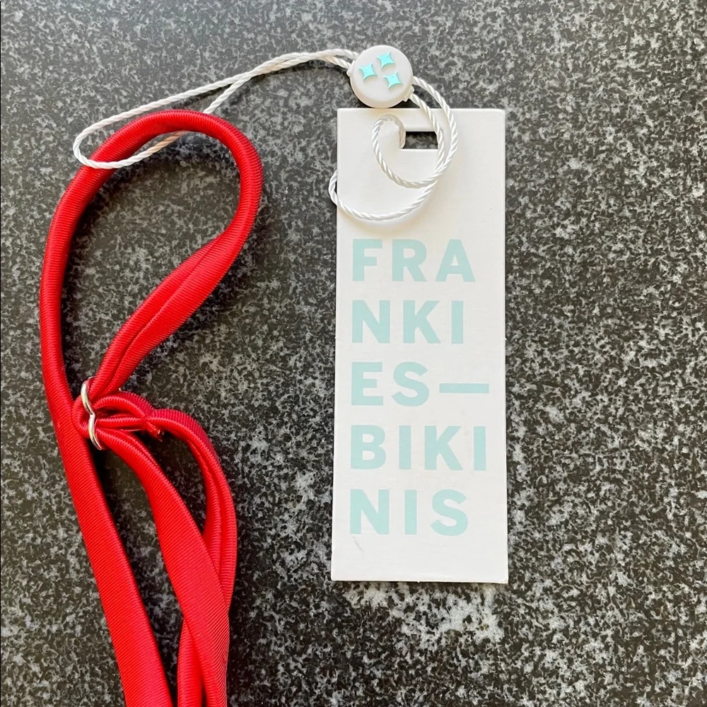NWT Frankie's Bikinis Maggie Red Bikini Swim Top Size Large (L)